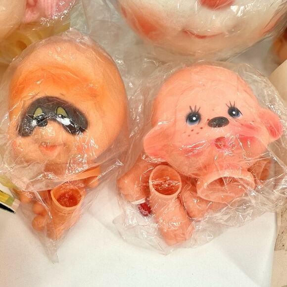 Mixed Lot Yarn Doll Head w/Hands Assorted Hair Freckles Vintage NIP - lot of 10 - Picture 4 of 16